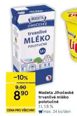 Tesco Madeta Jihočeské trvanlivé mléko polotučné nabídka