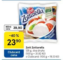 Tesco Zott Zottarella nabídka