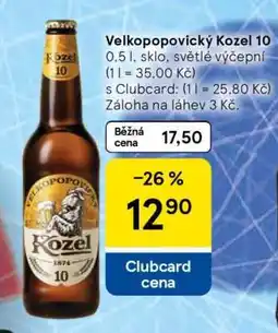 Tesco Velkopopovický Kozel 10 nabídka