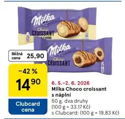 Tesco Milka Choco croissant s náplní nabídka