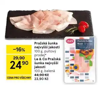 Tesco Pražská šunka nejvyšší jakosti nabídka