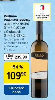 Tesco Rodinné vinařství Břeclav nabídka