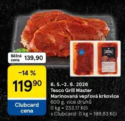 Tesco Tesco Grill Master Marinovaná vepřová krkovice nabídka