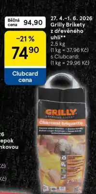 Tesco Grilly Brikety z dřevěného uhlí nabídka