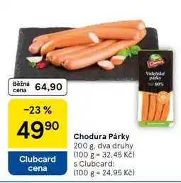 Tesco Chodura Párky nabídka