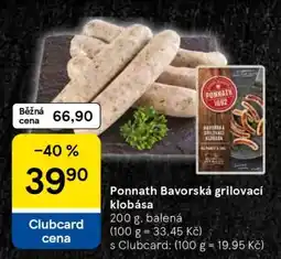 Tesco Ponnath Bavorská grilovací klobása nabídka