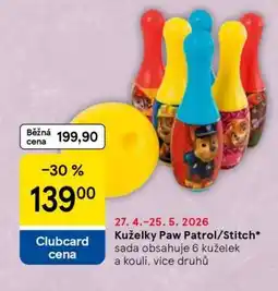 Tesco Kuželky Paw Patrol/Stitch nabídka