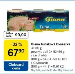 Tesco Giana Tuňáková konzerva nabídka
