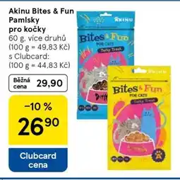 Tesco Akinu Bites & Fun Pamlsky pro kočky nabídka