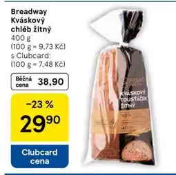 Tesco Breadway Kváskový chléb žitný nabídka
