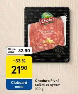Tesco Chodura Pivní salám se sýrem nabídka
