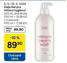 Tesco Ziaja Gel pro intimní hygienu nabídka
