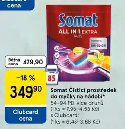 Tesco Somat Čisticí prostředek do myčky na nádobí nabídka
