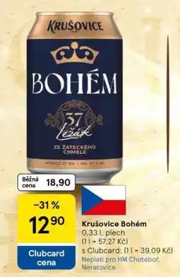 Tesco Krušovice Bohém nabídka