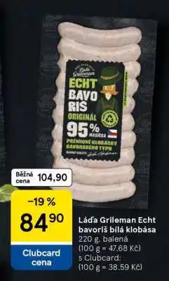 Tesco Láda Grileman Echt bavoriš bílá klobása nabídka
