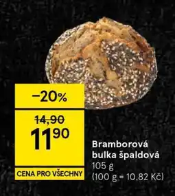 Tesco Bramborová bulka špaldová nabídka