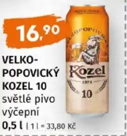 Terno Velkopopovický kozel 10 světlé pivo výčepní nabídka