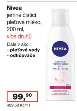 Ráj drogerie Nivea jemné čisticí pleťové mléko nabídka