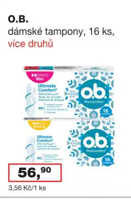 Ráj drogerie O.B. dámské tampony nabídka