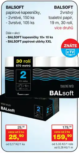 Ráj drogerie BALSOFT papírové kapesníčky nabídka
