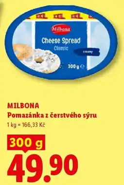 Lidl MILBONA Pomazánka z čerstvého sýru nabídka