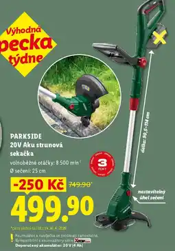 Lidl PARKSIDE 20V Aku strunová sekačka nabídka