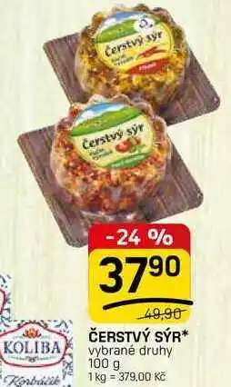Flop ČERSTVÝ SÝR* vybrané druhy nabídka