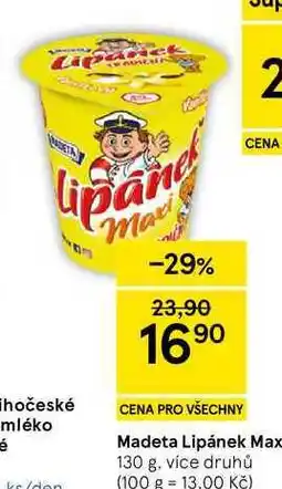 Tesco Madeta Lipánek Max nabídka