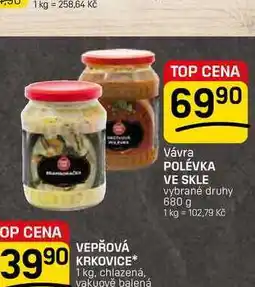 Flop POLÉVKA VE SKLE vybrané druhy nabídka