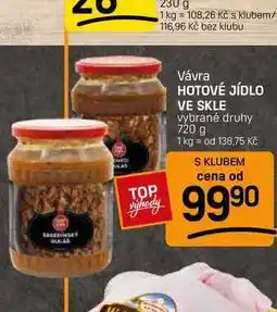 Flop HOTOVÉ JÍDLO VE SKLE vybrané druhy nabídka