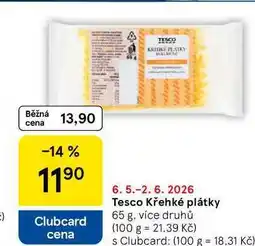 Tesco Tesco Křehké plátky, 65 g, více druhů nabídka