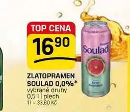 Flop ZLATOPRAMEN SOULAD 0,0%* vybrané druhy 0,5 | plech nabídka