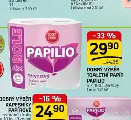 Flop DOBRÝ VÝBĚR TOALETNÍ PAPÍR PAPILIO 4 x 160 | 3vrstvý nabídka