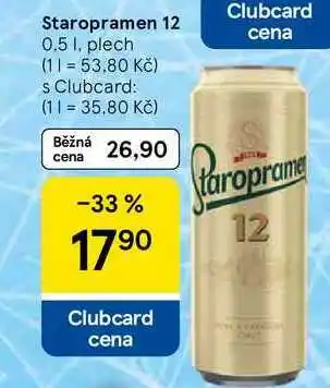 Tesco Staropramen 12, 0.5 l, plech nabídka