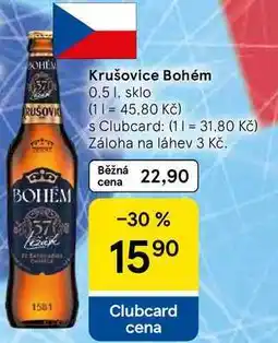 Tesco Krušovice Bohém, 0.5 l, sklo nabídka
