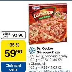 Tesco Dr. Oetker Guseppe Pizza, 335-425 g, vybrané druhy nabídka