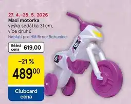 Tesco Maxi motorka výška sedátka, 31 cm. více druhů nabídka