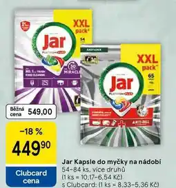 Tesco Jar Kapsle do myčky na nádobí, 54-84 ks, více druhů nabídka