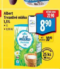 Albert Albert Trvanlivé mléko 1,5% nabídka