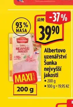 Albert Albertovo uzenářství Šunka nejvyšší jakosti nabídka
