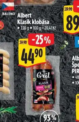 Albert Albert Klasik klobása nabídka