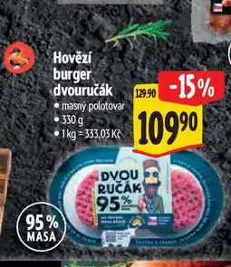 Albert Hovězí burger dvouručák nabídka