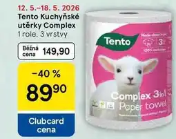 Tesco Tento Kuchyňské utěrky Complex, 1 role. 3 vrstvy nabídka