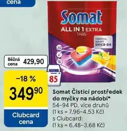 Tesco Somat Čisticí prostředek do myčky na nádobí, 54-94 PD, více druhů nabídka