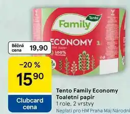 Tesco Tento Family Economy Toaletní papír, 1 role, 2 vrstvy nabídka