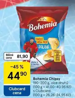 Tesco Bohemia Chipsy, 190-200 g, více druhů nabídka