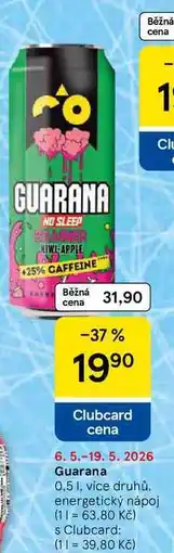 Tesco Guarana, 0,5 l, více druhů, energetický nápoj nabídka