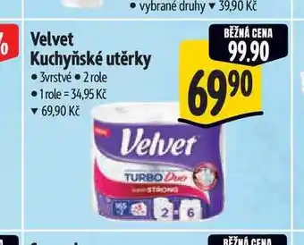 Albert Velvet Kuchyňské utěrky 3vrstvé 2 role nabídka