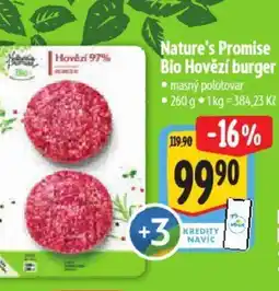 Albert Nature's Promise Bio Hovězí burger nabídka