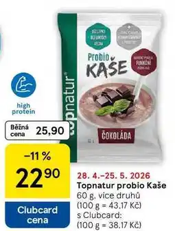 Tesco Topnatur probio Kaše, 60 g, více druhů nabídka